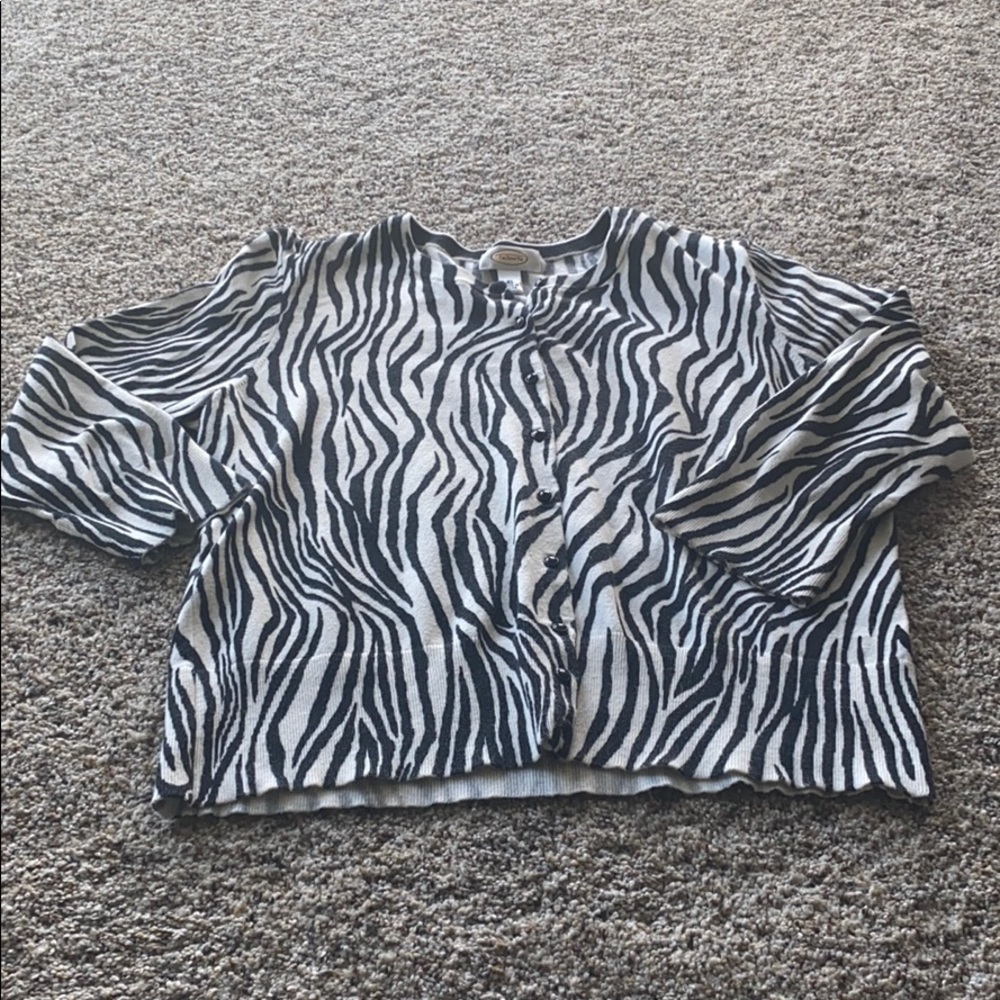 Talbots extra-large zebra knit cardigan